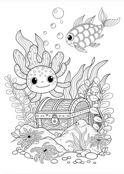Lizard in the Garden Coloring Page