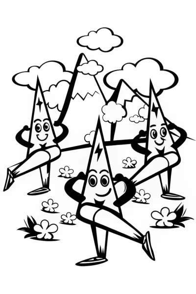 Lightning Bolt Yoga Fun Coloring Page