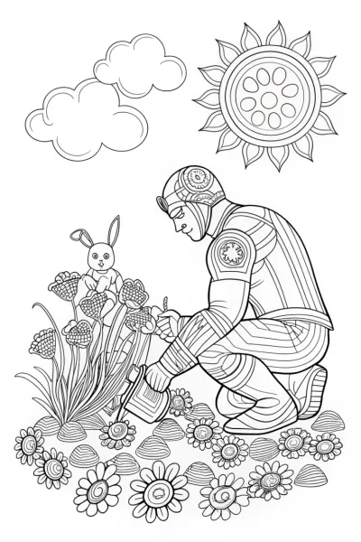Captain America’s Super Heroic Garden Coloring Page