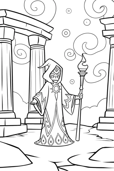 The Great Summoner’s Duel Coloring Page