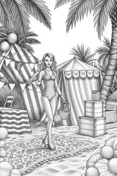 Barbie at the beach art festival