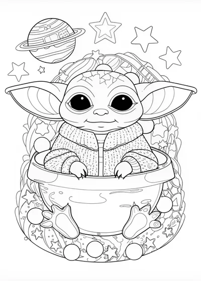 Baby Yoda Coloring Page Adventure