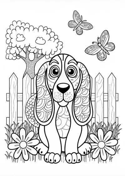 Hound Dog Coloring Page