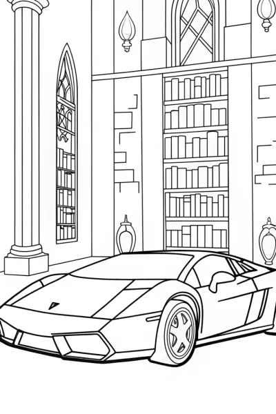 Lamborghini in the enchanted library