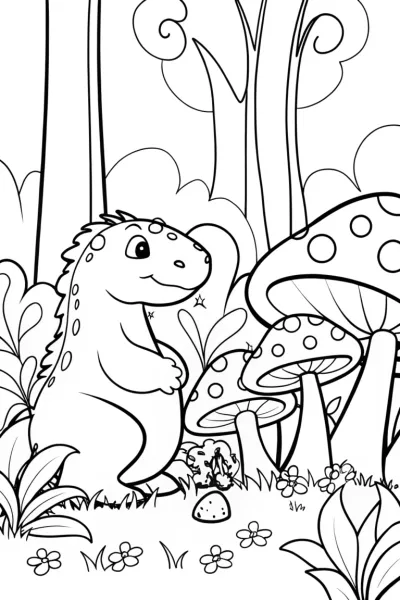 Godzilla’s Woodland Adventure Coloring Page
