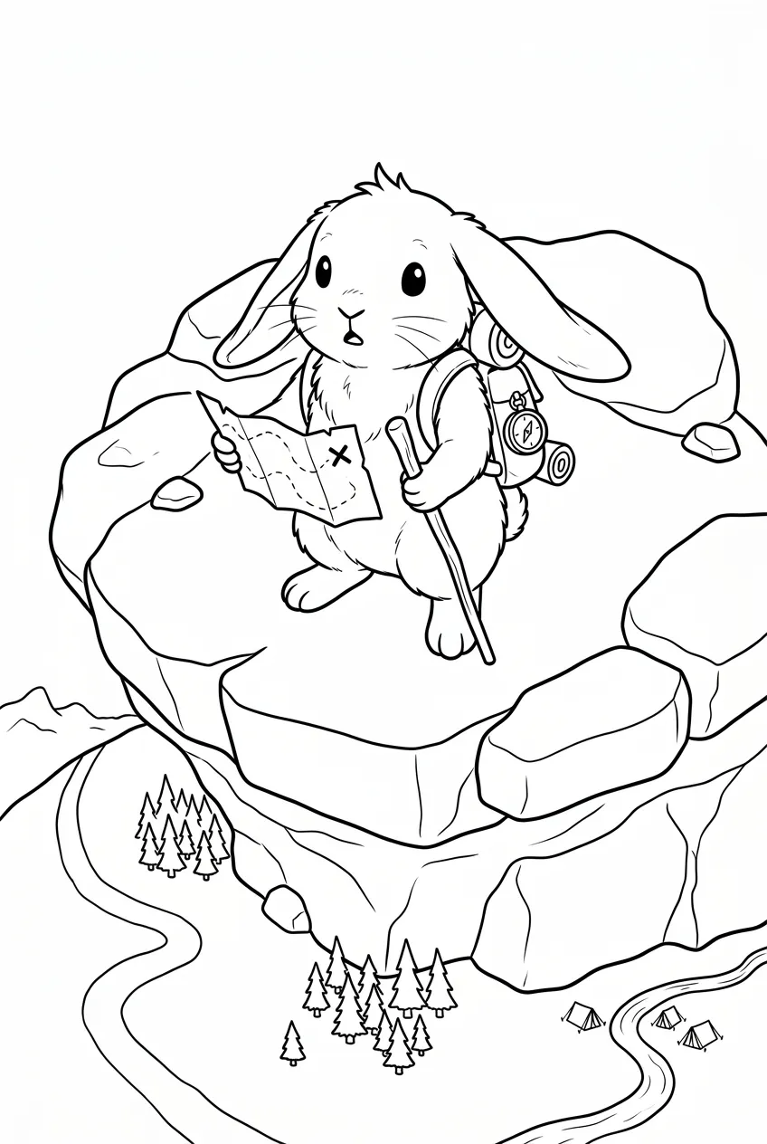 Example coloring page for the Bird-eye view prompt