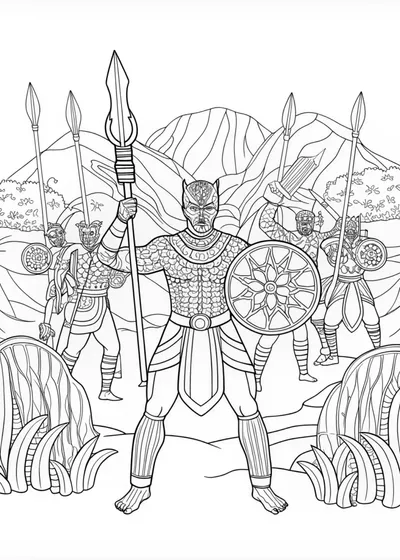 Black Panther Leading The Wakandan Army Into Battle