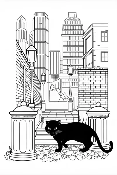 Black Panther in the City Streets
