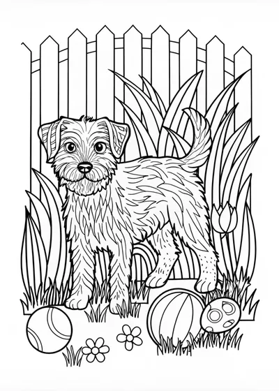 Adorable Terrier Dog Coloring Page
