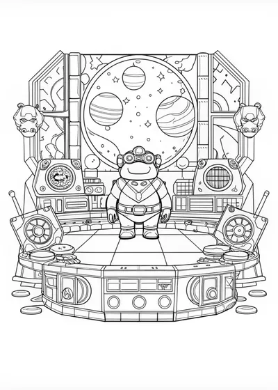 Bowser in Mecha Armor Coloring Page