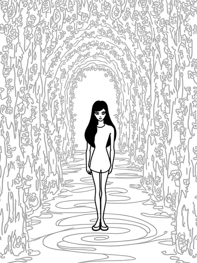 Wednesday Addams in a maze