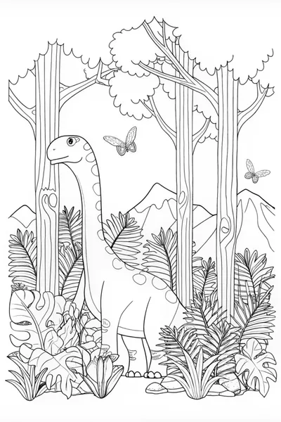 Brontosaurus Feeding in the Forest