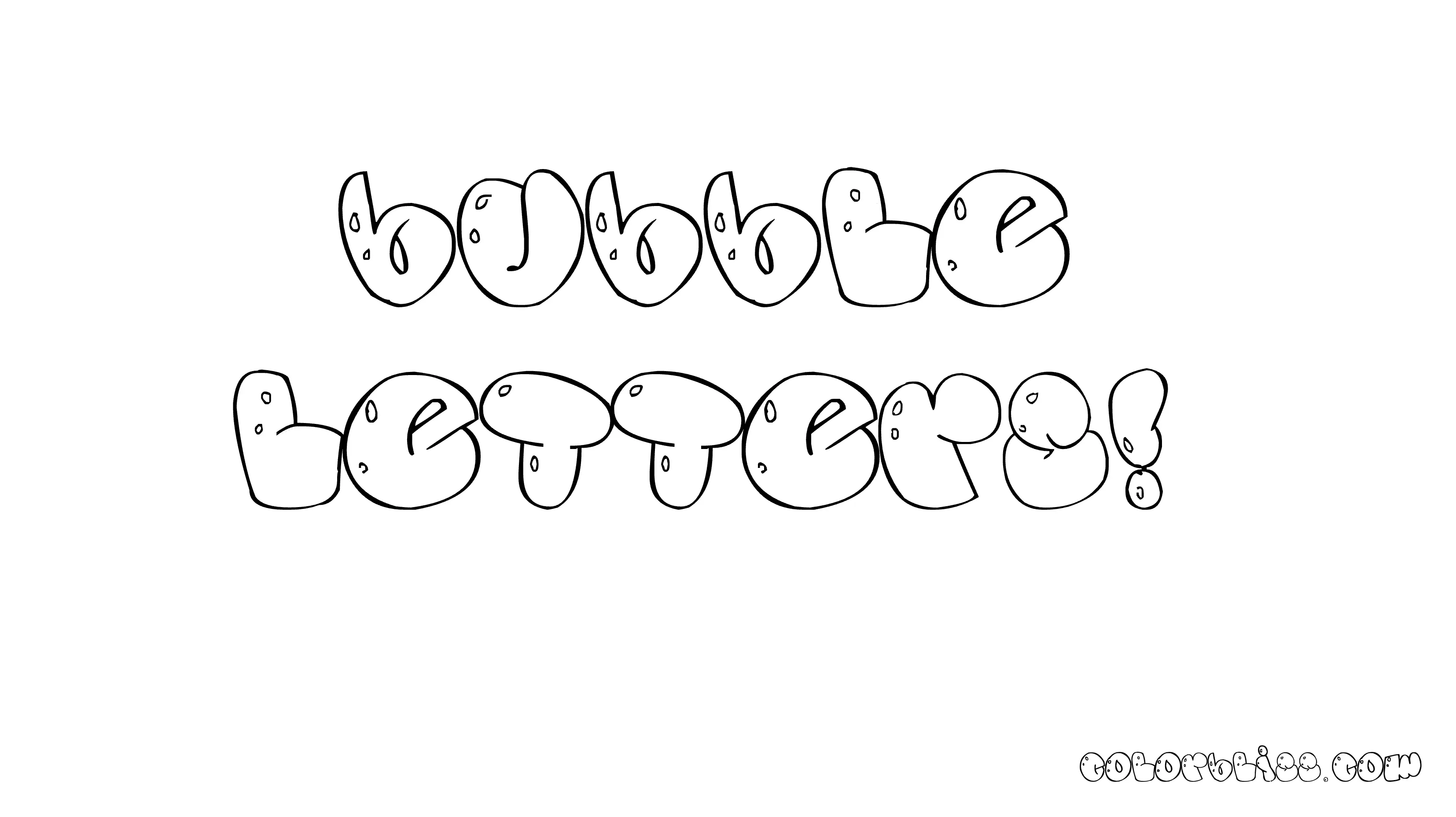 Bubble Letter Coloring Page Generator preview