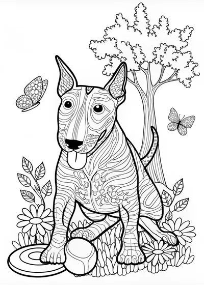 Bull Terrier Coloring Fun