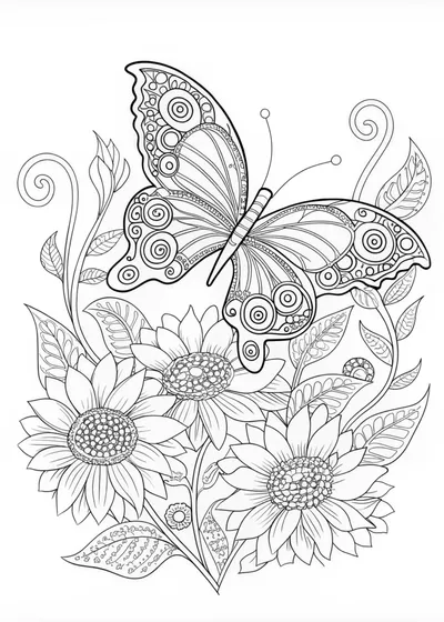 Butterfly on a Sunflower