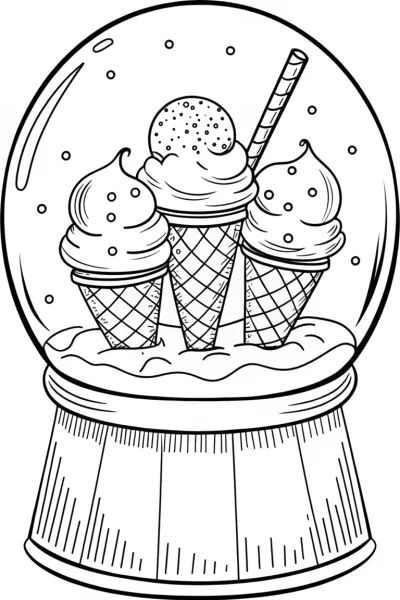 Ice cream cones in a snow globe