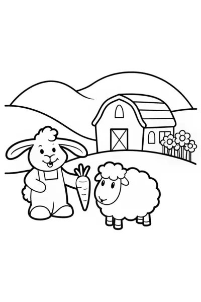 JJ’s Fun Farm Adventure Coloring Page