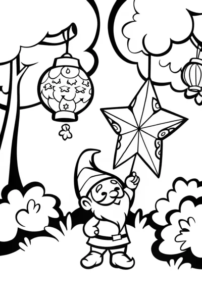 Glimmer the Gnome’s Lantern Festival Coloring Page