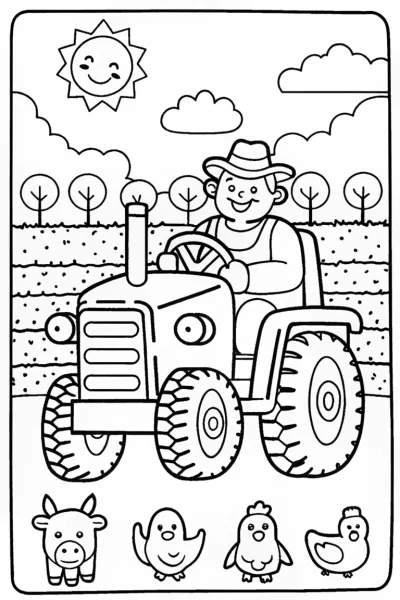 Blippi’s Fantastic Farm Adventure Coloring Page