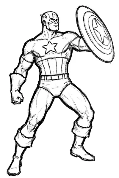 Captain America Stands Tall Coloring Page