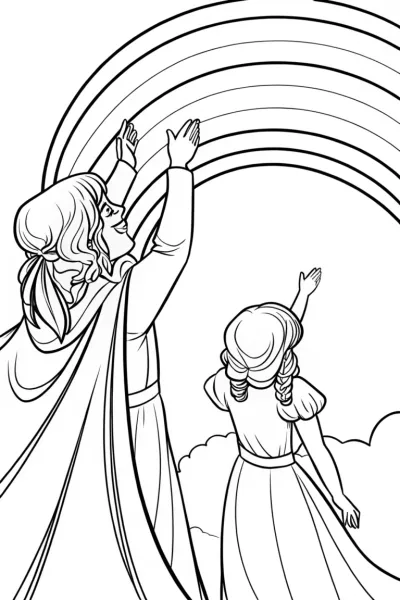 Dream Weavers creating a rainbow