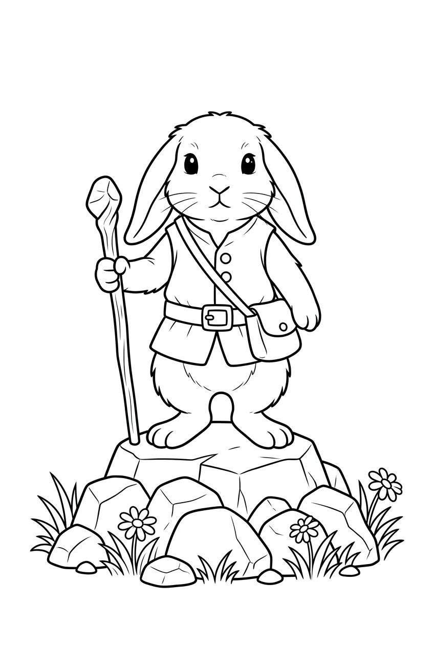 Example coloring page for the Centered composition prompt