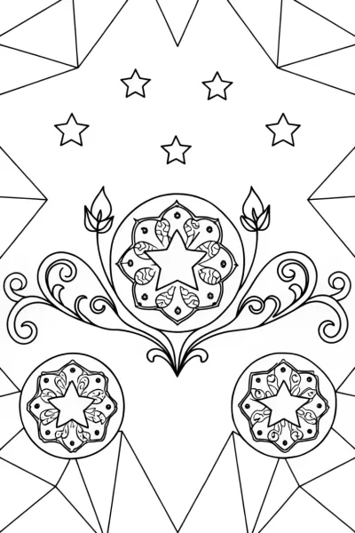 Magical Mosaic of Love Coloring Page