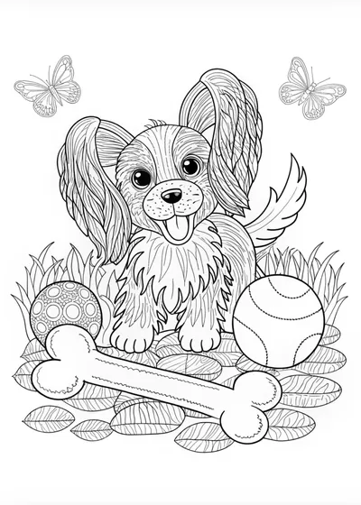 Cuddly Puppy with a Giant Bone