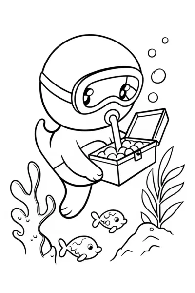 Charmander’s Underwater Adventure Coloring Page