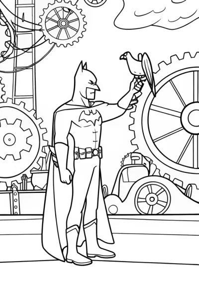 Batman and the Clockwork Ravens Coloring Page