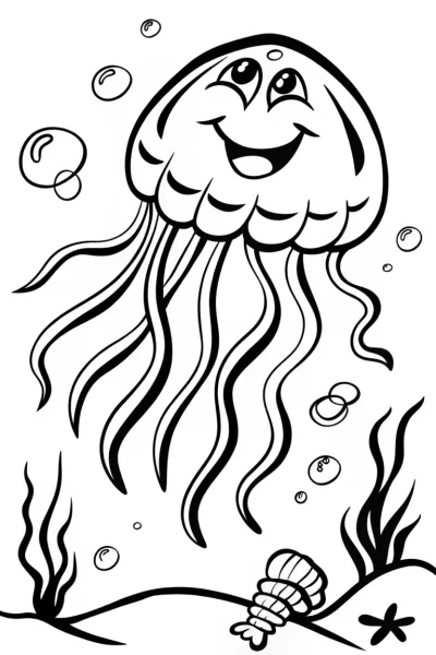 The Jolly Jellyfish Dance Coloring Page