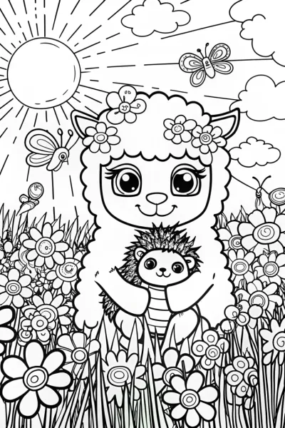 Snuggle Up with the Cozy Critters Coloring Page