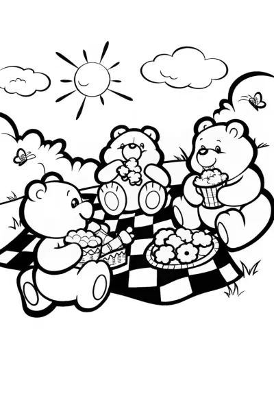 Care Bears Picnic Party Fun with Grumpy Bear and Friends