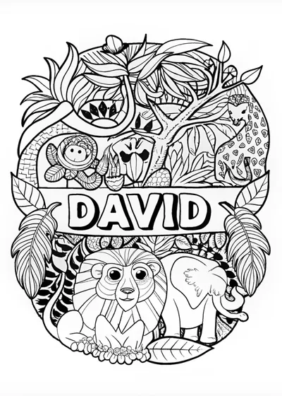 David’s Animal Kingdom Coloring Page
