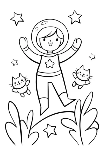 Gabby’s Space Adventure Coloring Page