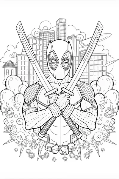 Deadpool: The Ultimate Anti-Hero Coloring Page