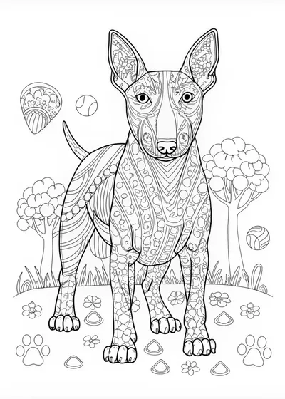 Bull Terrier Coloring Page