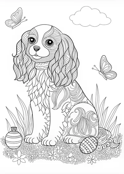 Detailed Cocker Spaniel Coloring Page