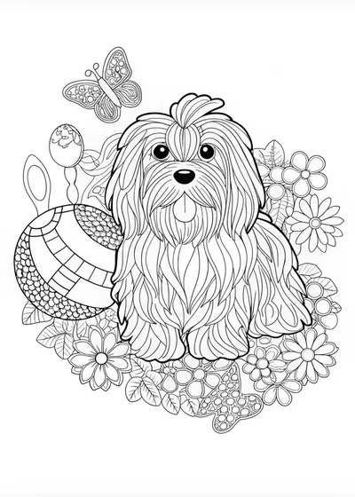 Adorable Puppy Coloring Page