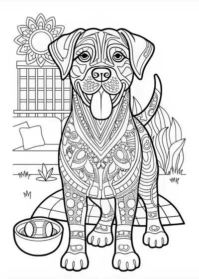 Boxer Dog Portrait Coloring Page