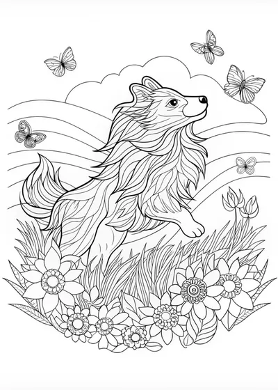 Majestic Collie Coloring Page