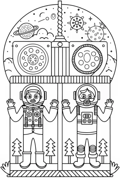 Mario and Luigi’s Time-Traveling Quest Coloring Page