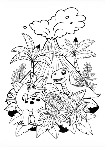 Dino’s Adventure by the Volcano