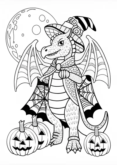 Cheerful Dragon in a T-Shirt Coloring Page
