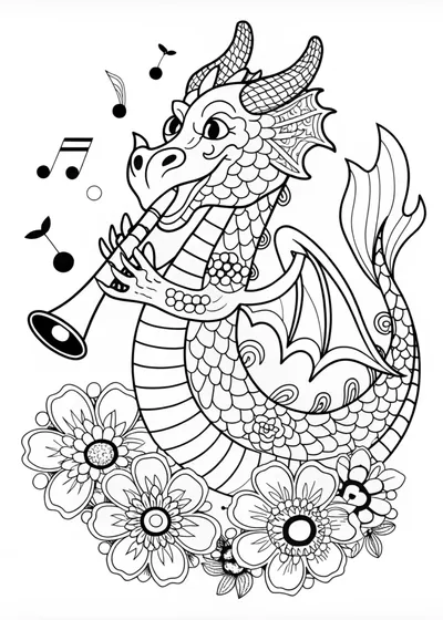 Dragon Playing Guitar
