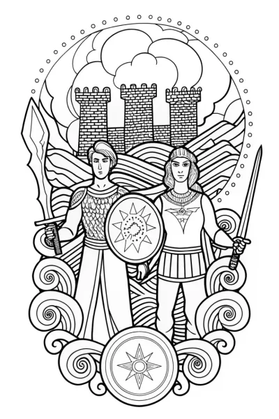 The Enchanted Guardians of the Nexus Coloring Page