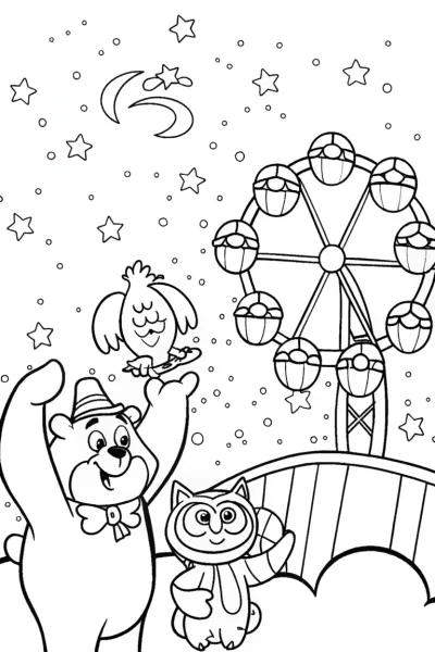 Care Bears Science Fair Coloring Page