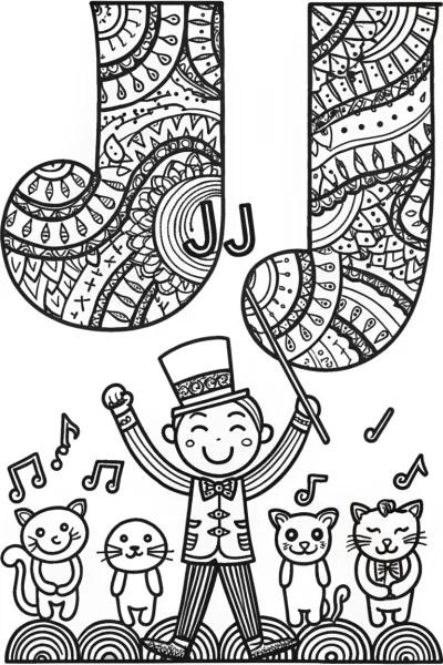 JJ’s Whimsical Musical Parade Coloring Page