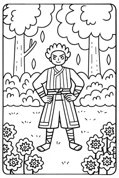 Demon Slayer Elemental Coloring Page