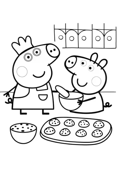 Peppa Pig’s Magical Baking Adventure Coloring Page